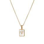 Mother of Pearl Initial Necklace – Waterproof 18K Gold Plated Necklace | Ezra Gems