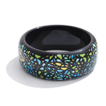 Wide Acrylic Resin Statement Bangle – Waterproof 18K Gold Plated Bracelet | Ezra Gems