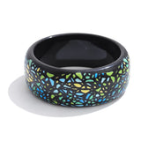 Wide Acrylic Resin Statement Bangle – Waterproof 18K Gold Plated Bracelet | Ezra Gems