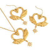 Swan Necklace and Earrings Set - Jewelry Sets