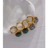 CZ Square Drop Earrings