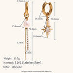 Asymmetric Pearl Charm Hoop Earrings – Waterproof 18K Gold Plated Earrings | Ezra Gems