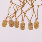 Constellation Square Pendant Necklace – Waterproof 18K Gold Plated Necklace | Ezra Gems