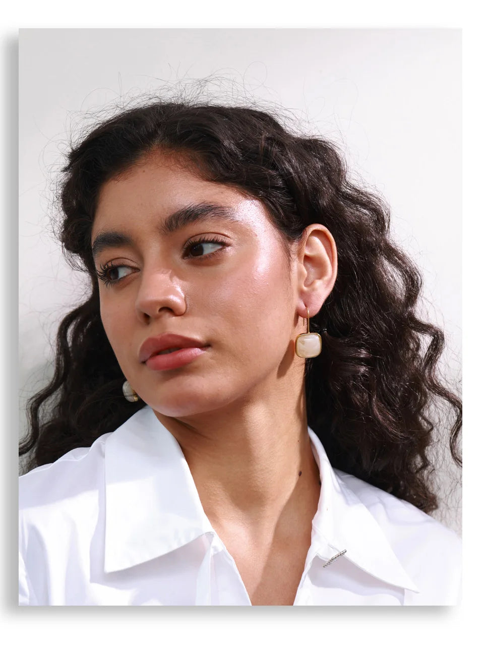 Amber Resin Square Drop Earrings – Waterproof 18K Gold Plated Earrings | Ezra Gems