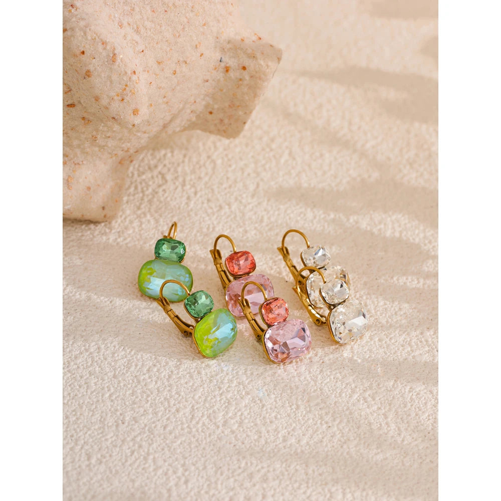 Crystal Candy Stud Earrings – Waterproof 18K Gold Plated Earrings | Ezra Gems