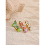 Crystal Candy Stud Earrings – Waterproof 18K Gold Plated Earrings | Ezra Gems