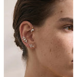 Shiny Cubic Zirconia Flat Back Earring – Waterproof 18K Gold Plated Earring | Ezra Gems