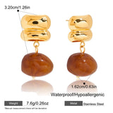 Vintage Resin Drop Earrings – Waterproof 18K Gold Plated Earrings | Ezra Gems