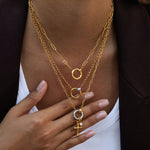 Circle Cross Pendant Necklace – Waterproof 18K Gold Plated Necklace | Ezra Gems