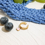 Heart Chain Ring - Pink & Red - Rings