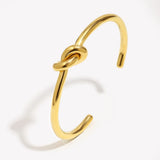 Minimalist Knot Cuff Bangle – Waterproof 18K Gold Plated Bracelet | Ezra Gems