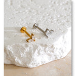 Zirconia Helix Flat Back Earring – Waterproof 18K Gold Plated Earring | Ezra Gems