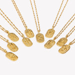 Constellation Square Pendant Necklace – Waterproof 18K Gold Plated Necklace | Ezra Gems