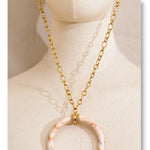 Resin Horn Pendant Long Necklace – Waterproof 18K Gold Plated Necklace | Ezra Gems