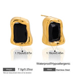 Colored Cubic Zirconia Gold Stud Earrings – Waterproof 18K Gold Plated Earrings | Ezra Gems