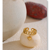 Heart Chain Drop Ring