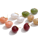 Candy Acrylic Teardrop Stud Earrings – Waterproof 18K Gold Plated Earrings | Ezra Gems