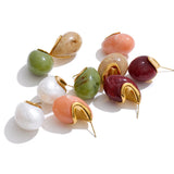 Candy Acrylic Teardrop Stud Earrings – Waterproof 18K Gold Plated Earrings | Ezra Gems
