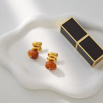 Vintage Resin Drop Earrings – Waterproof 18K Gold Plated Earrings | Ezra Gems