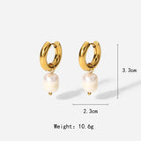 Single Pearl Drop Chain Earrings – Waterproof 18K Gold Plated Earrings | Ezra Gems