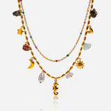 Seahorse Layered Ocean Necklace – Waterproof 18K Gold Plated Necklace | Ezra Gems