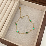 Emerald Green Stone Necklace and Bracelet Set