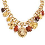 Resin Flower Portrait Drop Necklace