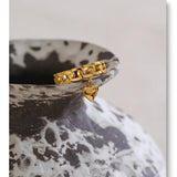 Heart Chain Drop Ring