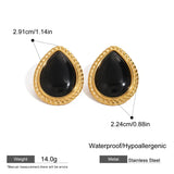 Black Stone Statement Earrings