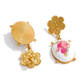 Summer Resin Flower Drop Earrings