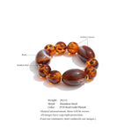 Amber Resin Round Bead Chain Bracelet – Waterproof 18K Gold Plated Bracelet | Ezra Gems