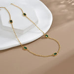 Emerald Green Stone Necklace and Bracelet Set