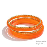 3-Circle Resin Bangle Set