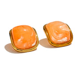 Colorful Resin Square Stud Earrings