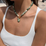 Resin Zircon Pendant Necklace