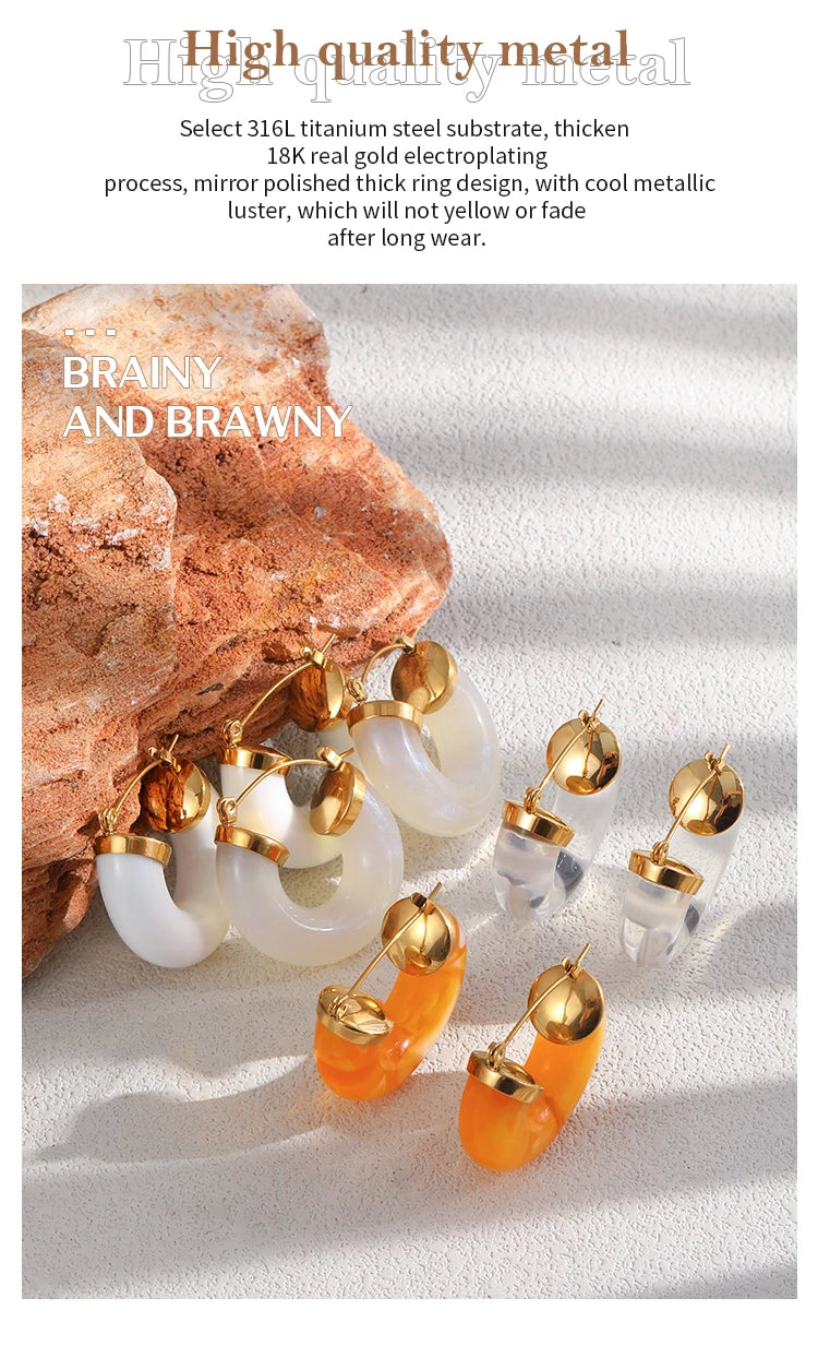 Acrylic Round Tube Hoop Earrings – Lightweight Hypoallergenic Earrings | Ezra Gems