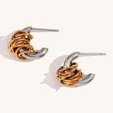 Mini Wrap Line C Hoop Earrings – Waterproof 18K Gold Plated Earrings | Ezra Gems
