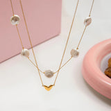 Pearl Heart Necklace Set – Waterproof 18K Gold Plated Jewelry Set | Ezra Gems