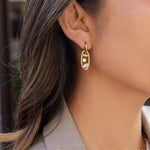 Minimalist Geometric Zircon Drop Earrings – Waterproof 18K Gold Plated Earrings | Ezra Gems