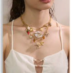 Shell Resin Ocean Charm Pendant Necklace – Waterproof 18K Gold Plated Necklace | Ezra Gems