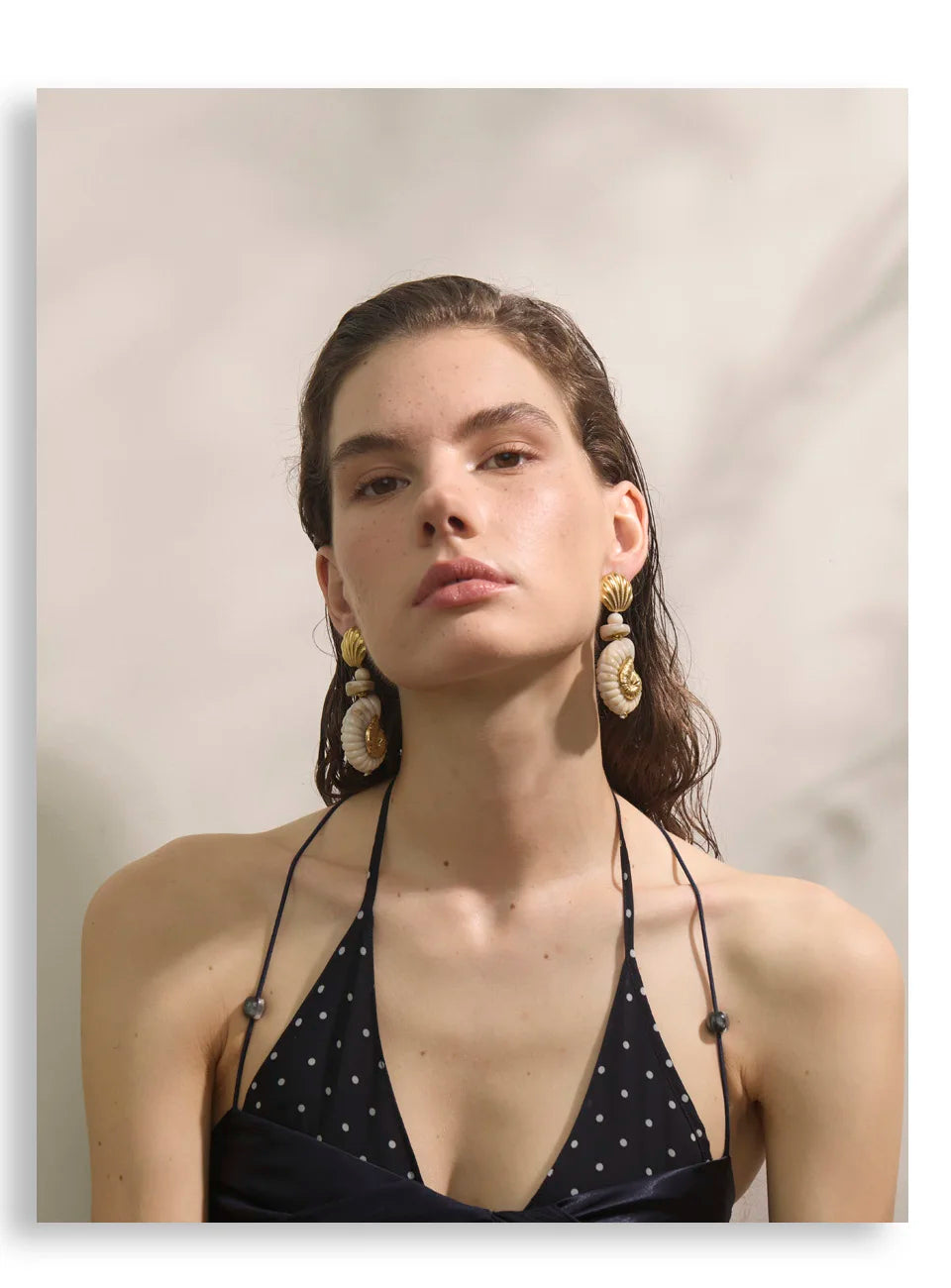 Ocean Resin Shell Conch Drop Earrings – Waterproof 18K Gold Plated Earrings | Ezra Gems