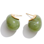 Candy Acrylic Teardrop Stud Earrings – Waterproof 18K Gold Plated Earrings | Ezra Gems