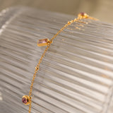 Pink Stone Pendant Necklace and Bracelet Set