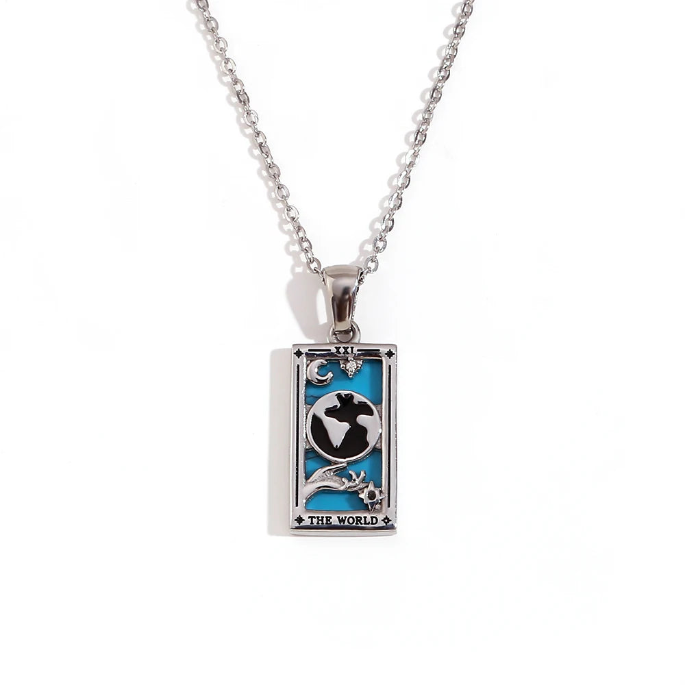 Tarot Card Pendant Necklace – Waterproof 18K Gold Plated Necklace | Ezra Gems