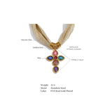Glass Cross Pendant Necklace