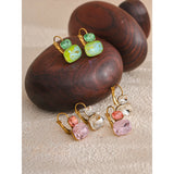 Crystal Candy Stud Earrings – Waterproof 18K Gold Plated Earrings | Ezra Gems