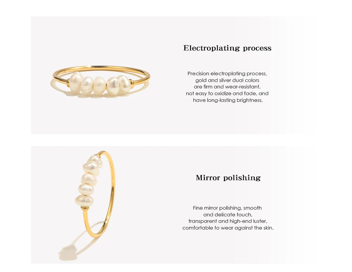 Freshwater Pearl Solitaire Ring – Waterproof 18K Gold Plated Ring | Ezra Gems
