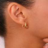 Mini O-Shape Huggie Hoop Earrings – Waterproof 18K Gold Plated Earrings | Ezra Gems
