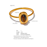 Natural Stone Oval Thin Ring