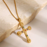 Colorful Cross Pendant Necklace